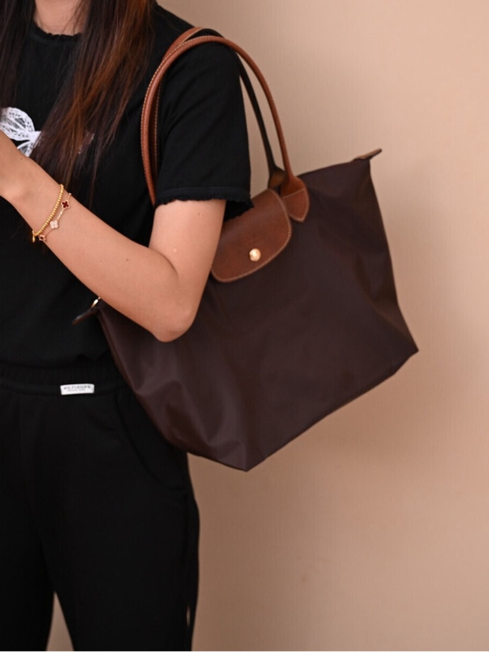 Longchamp Le Pliage Brown Large Nylon Tote Bag